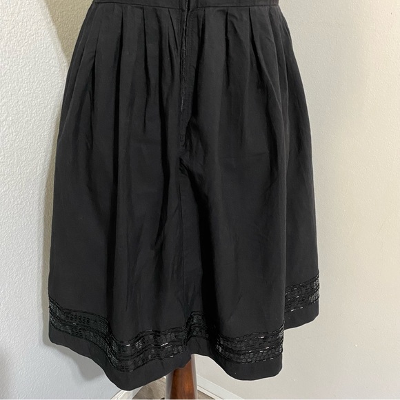 G by Guess Black Fit and Flared V NeckLine Dress Embroidered Sequence Size L - Picture 9 of 16